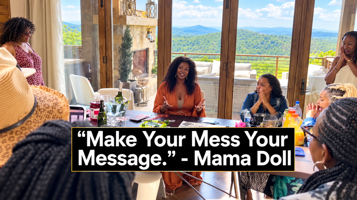 Load video: For their YouTube series, "Inside The Black Doll Affair", The  Black Dolls gather around Mama Doll for an inspiring life message: "Make your Mess Your Message."