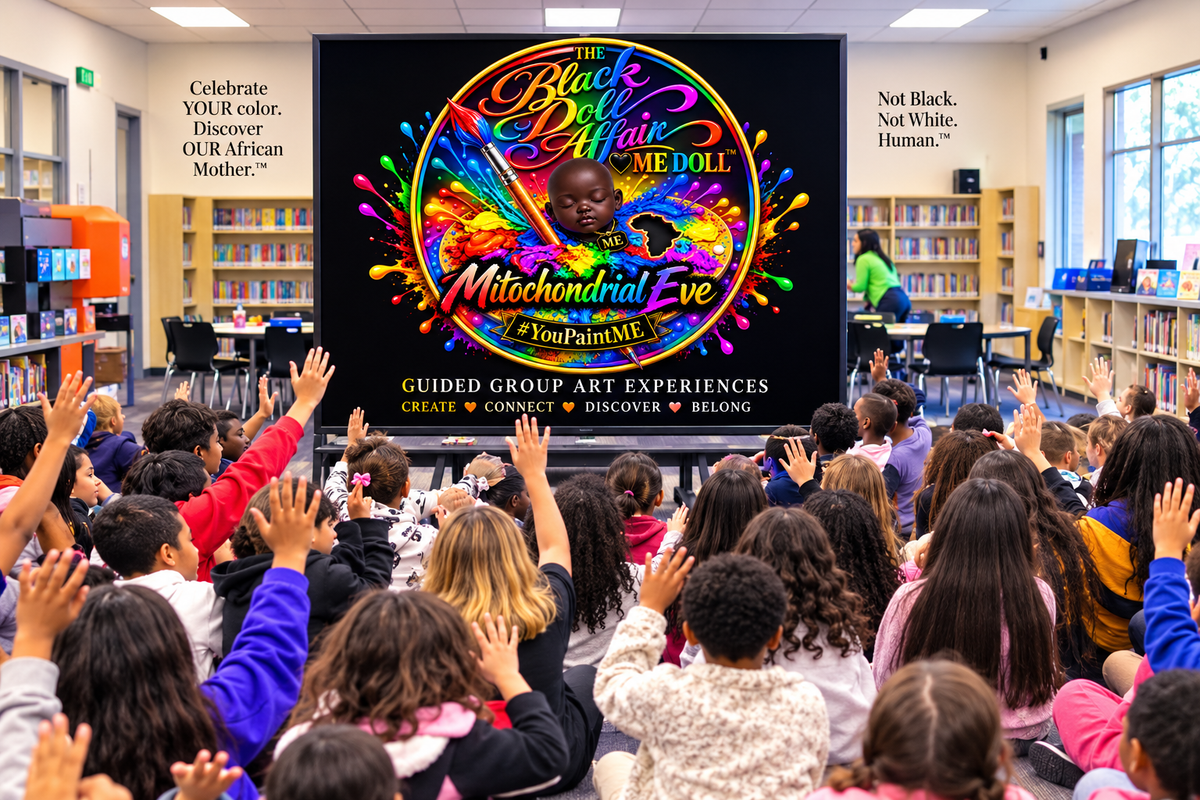 Jennie Reed Elementary school students participating in a ME Doll™  Group Experience guided art workshop focused on creativity, identity, connection and belonging.